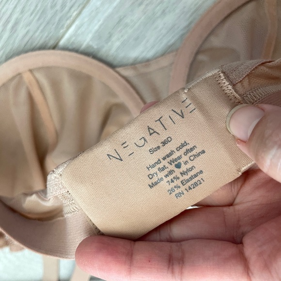 Negative Balconette Bra sieve mesh womens Beige (size 36D) comfy casual everyday - Picture 4 of 4